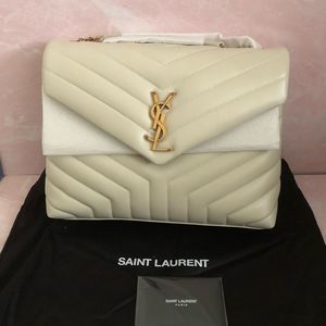 Brand New Saint Laurent Medium Loulou Vintage Blnc